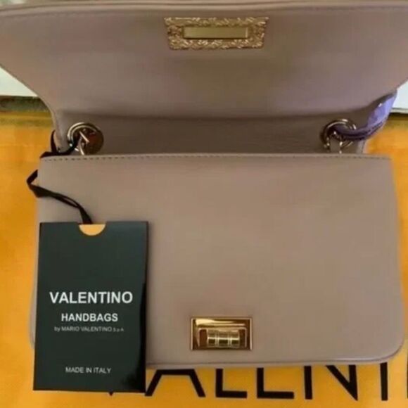 NWT VALENTINO BY MARIO LEATHER FLAP SHOULDER BAG WITH CHAIN STRAP - Picture 11 of 12